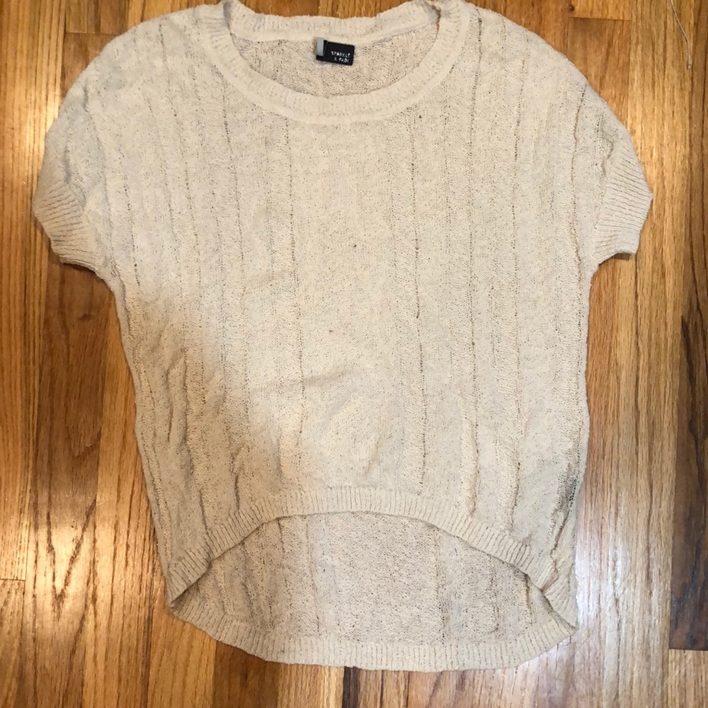 Sparkle & fade UO cream top with high front